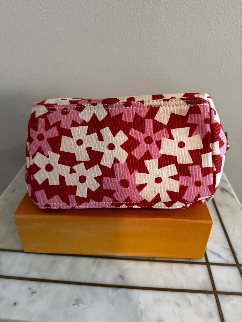Maika Red and Pink Floral Mini Tote/Crossbody Bag - Picture 7 of 11